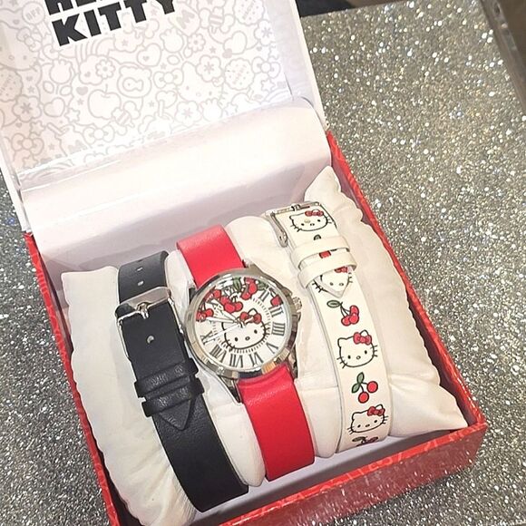Hello Kitty By Sanrio Logo Cherries Watch Set w/Interchangeable Bands Hello Kitty® Apples Jelly Apple Watch® Band | Sonix main image 3